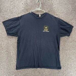 Army Strong Shirt Mens Extra Large Black Short Sleeve Military Cotton Casual